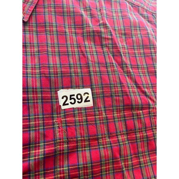 Eddie Bauer Shirt Adult XL Red Blue Plaid Long‎ Sleeve Button Front Mens - Picture 6 of 6
